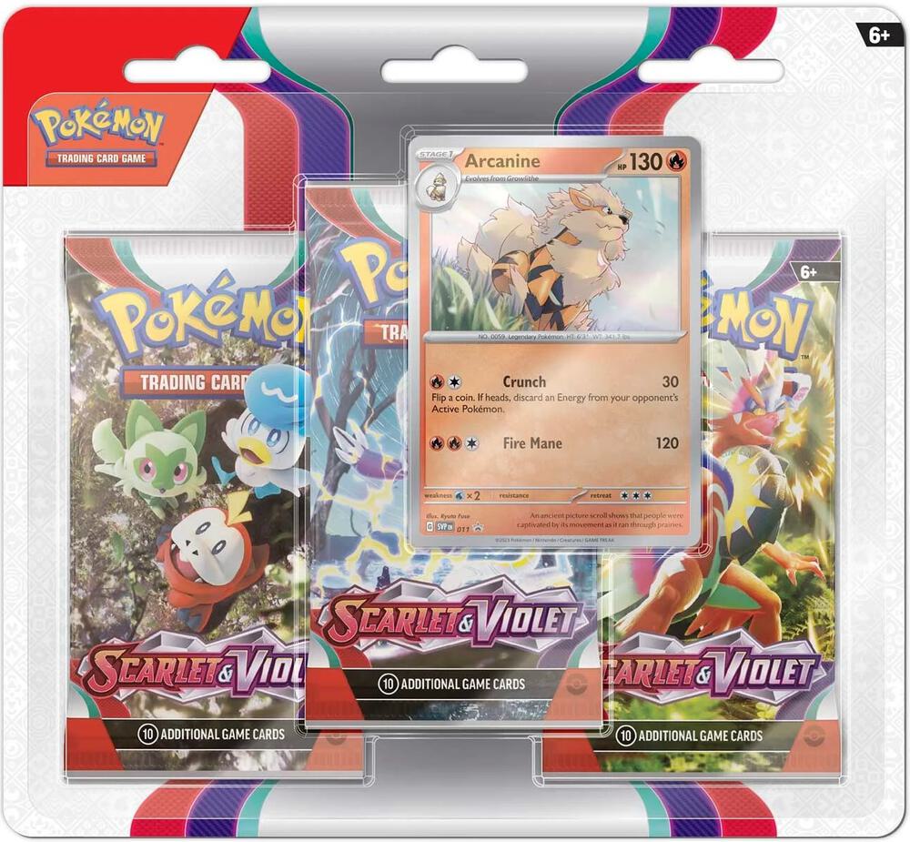Scarlet & Violet 3 Pack Blister Arcanine