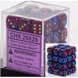Gemini Blue-Purple/Gold 12Mm D6 Dice Block