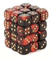 Gemini Black-Red/Gold 12Mm D6 Dice Block-26833