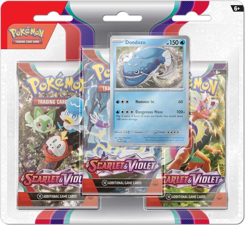 Pokemon Scarlet and Violet 3 Pack Blister [Dondozo]