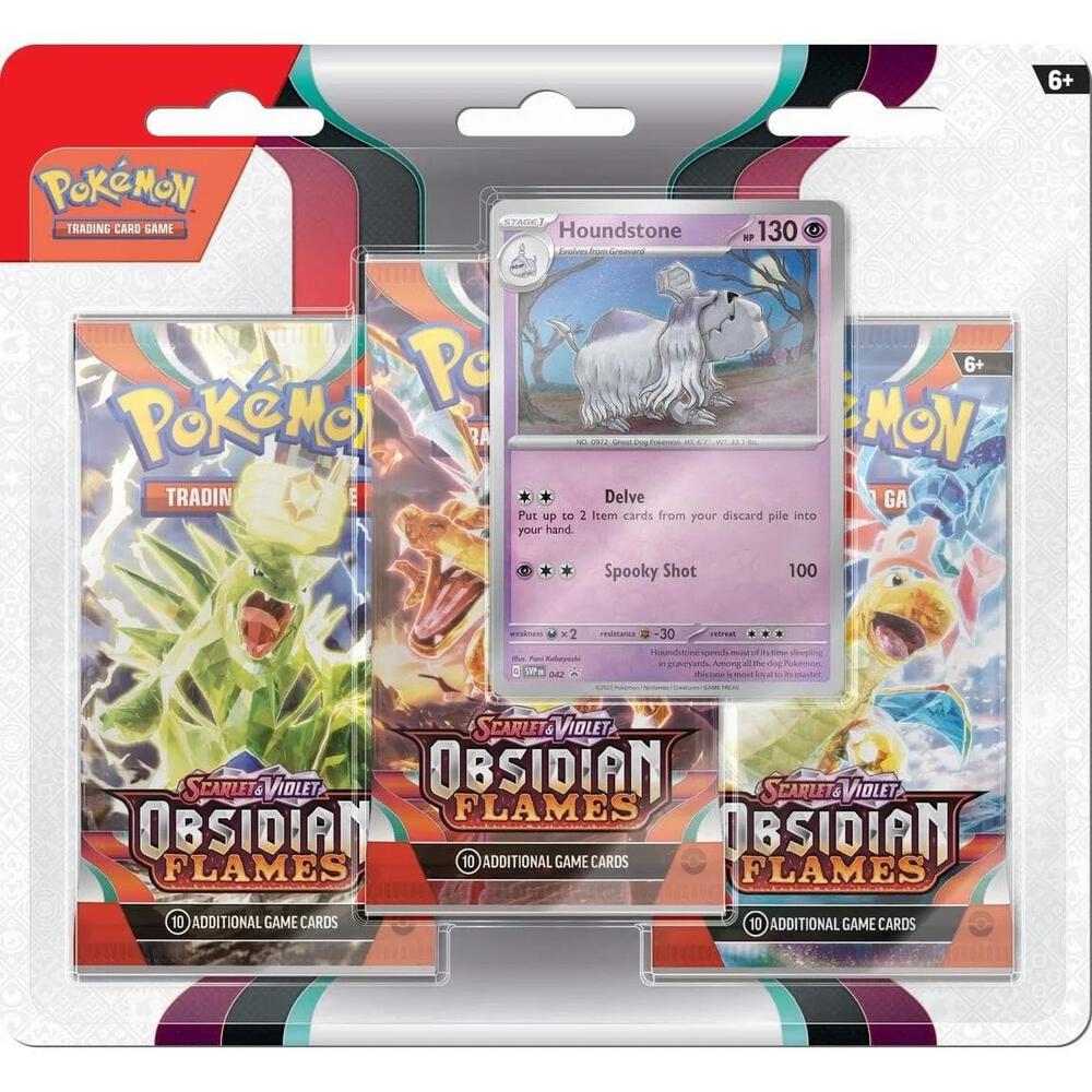 Pokemon Scarlet and Violet Obsidian Flames 3 Pack Blister [Houndstone]