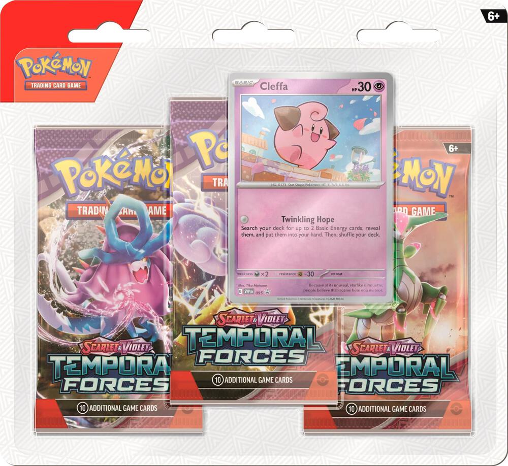 Pokemon Scarlet and Violet Temporal Forces 3 Pack Blister [Cleffa]