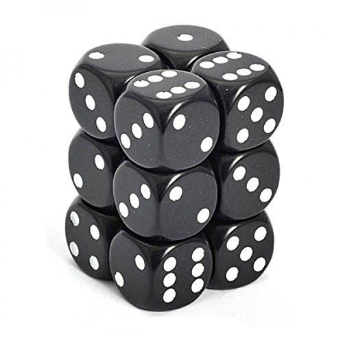 Chessex: Opaque Black/White D6 Dice Block-25808
