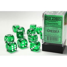 Chessex: Translucent Green/White D6 Dice Block