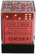 Chessex: Translucent D6 Red/White Dice Block-23804