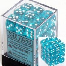 Translucent Teal/White D6 Dice-23815