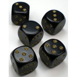 Chessex: Opaque Black/Gold 12Mm D6-25828