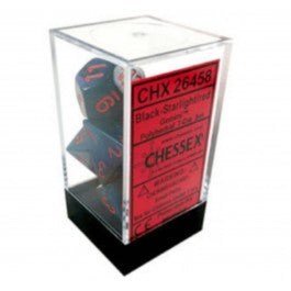 Chessex: Gem Black Starlight / Red 7Die-26458
