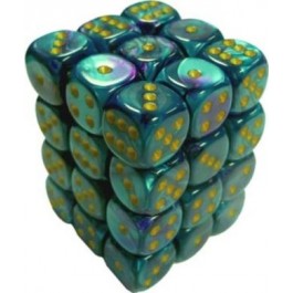 Chessex: Gemini Purple-Teal/Gold 12Mm D6 Dice Block-26849
