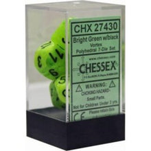 Chessex: Vortex Bright Green/Black 7-Die Set-27430