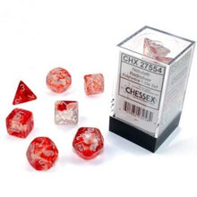 Chessex Nebula Red Silver Luminary 7 Die Set-27554