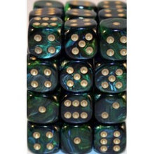Chessex: 12CT Scarab Jade/Gold 16mm D6 Dice Block-27815