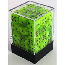 Chessex: Vortex Bright Green/Black 12Mm D6 Dice Block-27830