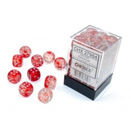 Chessex Nebula Red Silver Luminary 12 MM Set-27954