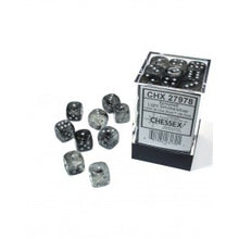 Chessex Borealis 12mm d6 Light Smoke/silver Luminary Dice Block (36 dice)