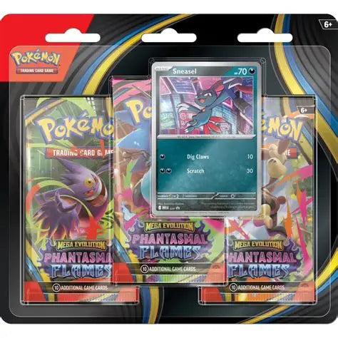 Pokemon Mega Evolutions - Phantasmal Flames 3-Pack Blister - Sneasel